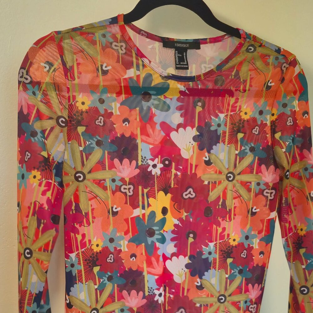 psychedelic floral top